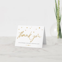 Gouden sterren babyshower bedankt baby foto aankondiging