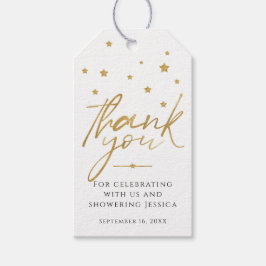 Gouden sterren bedankt baby shower cadeaulabel