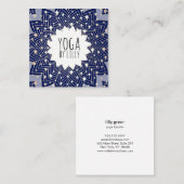 Gouden Sterren Blauw Lotus Mandala Bloem Vierkante Visitekaartje (Voorkant / Achterkant)