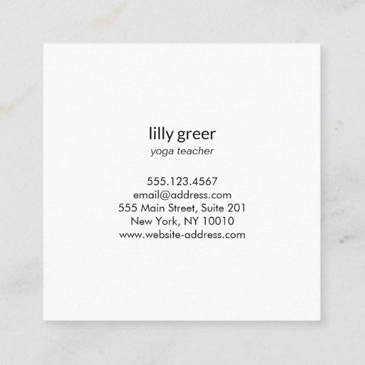 Gouden Sterren Blauw Lotus Mandala Bloem Vierkante Visitekaartje (Achterkant)