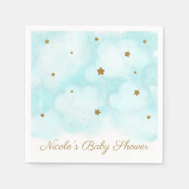 Gouden sterren & Blauwe lucht Wolken Baby Shower F Servet