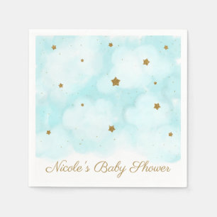 Gouden sterren & Blauwe lucht Wolken Baby Shower F Servet