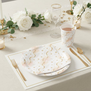Gouden sterren & Blush waterverf Elegante papieren Servet