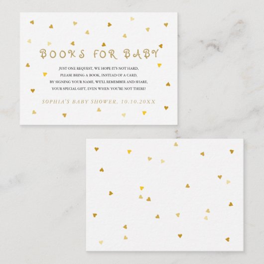 Gouden sterren Boeken voor Baby Verzoek Informatiekaartje (Voorkant / Achterkant)