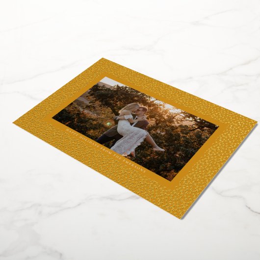 Gouden sterren Boho foto goud folie kerstkaart Folie Feestdagenkaart (Gedraaid)