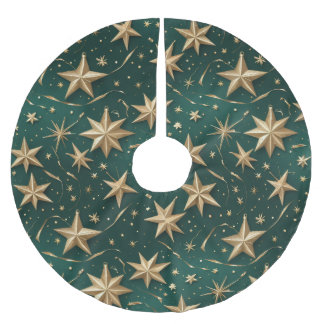 Gouden Sterren Boomkleed | Donkergroene Elegante D Kerstboom Rok
