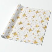 Gouden sterren cadeaupapier (Uitgerold)
