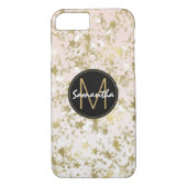 Gouden Sterren Confetti Perzik Monogram Case-Mate iPhone Case (Achterkant)