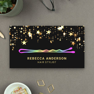 Gouden Sterren Confetti Regenboog Haarspeld Kapsal Visitekaartje