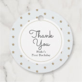 Gouden sterren en blauwe wolken, geb. bedankjes labels (Achterkant)