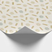 Gouden sterren en boombrunches cadeaupapier (Hoek)