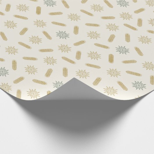 Gouden sterren en boombrunches cadeaupapier (Hoek)