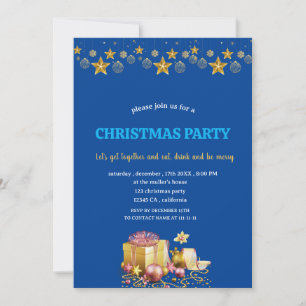 Gouden sterren en cadeaus kerstfeest decoratie save the date