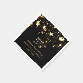 Gouden sterren en cijfers servet (Hoek)
