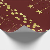 Gouden sterren en cirkels cadeaupapier (Hoek)