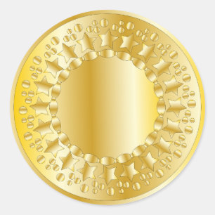 Gouden sterren en cirkels ronde sticker
