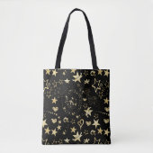 Gouden sterren en harten tote bag (Voorkant)
