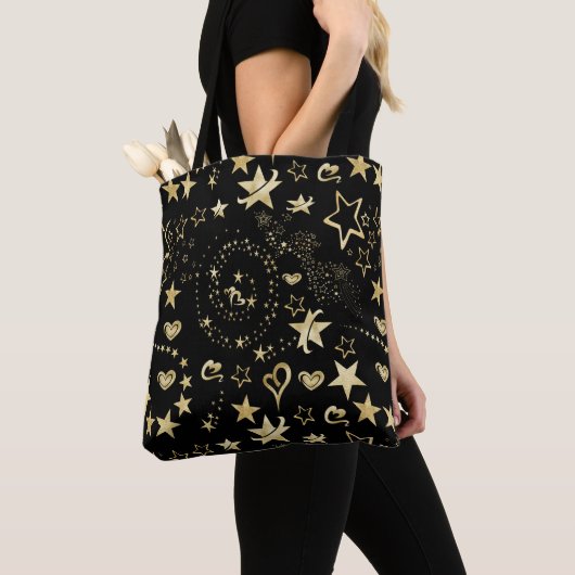 Gouden sterren en harten tote bag (Dichtbij)