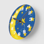 Gouden sterren en maan ronde klok (Hoek)