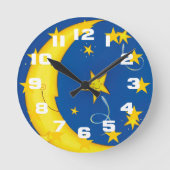 Gouden sterren en maan ronde klok (Voorkant)