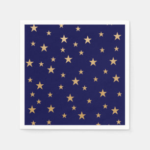 Gouden sterren en marineblauwe servetten