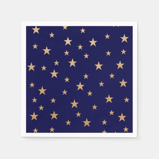 Gouden sterren en marineblauwe servetten (Voorkant)