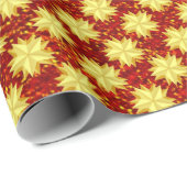 Gouden sterren en rode glitters cadeaupapier (Rol Hoek)