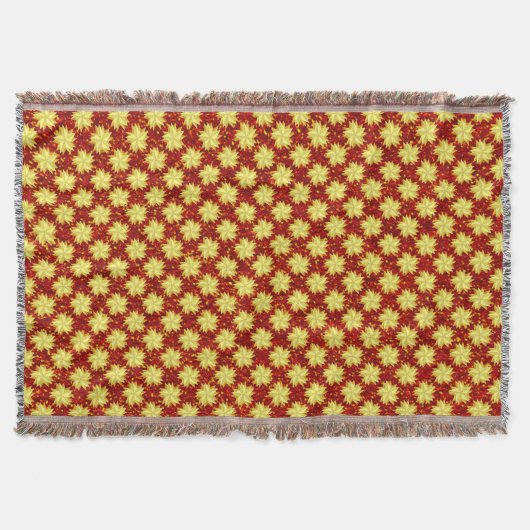 Gouden sterren en rode glitters deken (Voorkant)