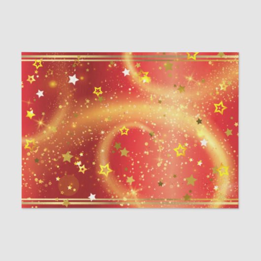 gouden sterren en rood licht tissuepapier (Voorkant)