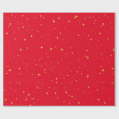 Gouden sterren en sprankelende rode gift cadeaupapier (Vlak)