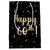 Gouden sterren en Stippen 60e verjaardag Medium Gi Medium Cadeauzakje (Voorkant)