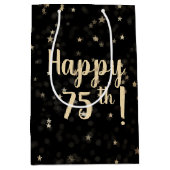 Gouden sterren en Stippen 75e verjaardag Medium Gi Medium Cadeauzakje (Voorkant)