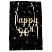 Gouden Sterren en Stippen 90e Verjaardag Medium Gi Medium Cadeauzakje (Voorkant)