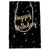 Gouden sterren en Stippen Verjaardag Medium Cadeauzakje (Voorkant)