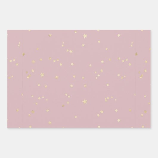 Gouden sterren en strepen Blush Navy Inpakpapier Vel (Voorkant 3)