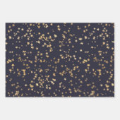 Gouden sterren en strepen Blush Navy Inpakpapier Vel (Voorkant)
