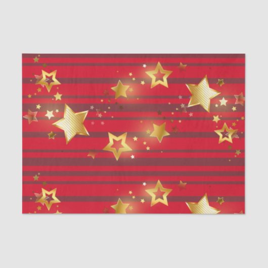 Gouden sterren en Stripes Kerst Tissuepapier (Voorkant)