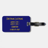Gouden sterren (EU) aangepaste bagagelabel (Achterkant horizontaal)