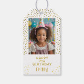 Gouden Sterren Faux Glitter Verjaardag Kinder Meis Cadeaulabel (Voorkant)