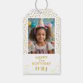 Gouden Sterren Faux Glitter Verjaardag Kinder Meis Cadeaulabel (Achterkant)