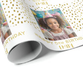 Gouden Sterren Faux Glitter Verjaardag Kinder Meis Cadeaupapier (Rol Hoek)