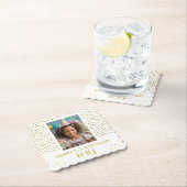 Gouden Sterren Faux Glitter Verjaardag Kinder Meis Kartonnen Onderzetters (Insitu)