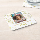 Gouden Sterren Faux Glitter Verjaardag Kinder Meis Kartonnen Onderzetters (Gebogen)