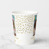 Gouden Sterren Faux Glitter Verjaardag Kinder Meis Papieren Bekers (Rechts)