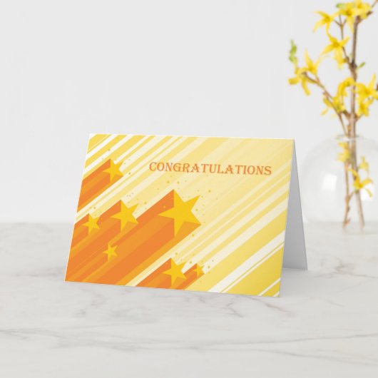 Gouden sterren, gefeliciteerd kaart (Gele Bloem)