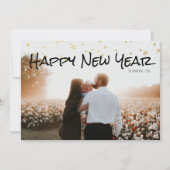 Gouden Sterren Gelukkig Nieuwjaar Fotokaart Feestdagenkaart (Voorkant)