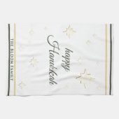 Gouden sterren | Gelukkige Chanoeka | Aangepaste n Theedoek (Horizontaal)