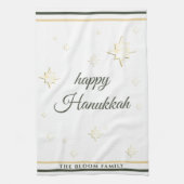 Gouden sterren | Gelukkige Chanoeka | Aangepaste n Theedoek (Verticaal)