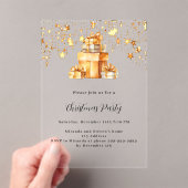 Gouden sterren geschenken Frosted Christmas Party Acryl Uitnodigingen (Insitu (Draagbaar))
