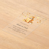 Gouden sterren geschenken Frosted Christmas Party Acryl Uitnodigingen (Laagn)